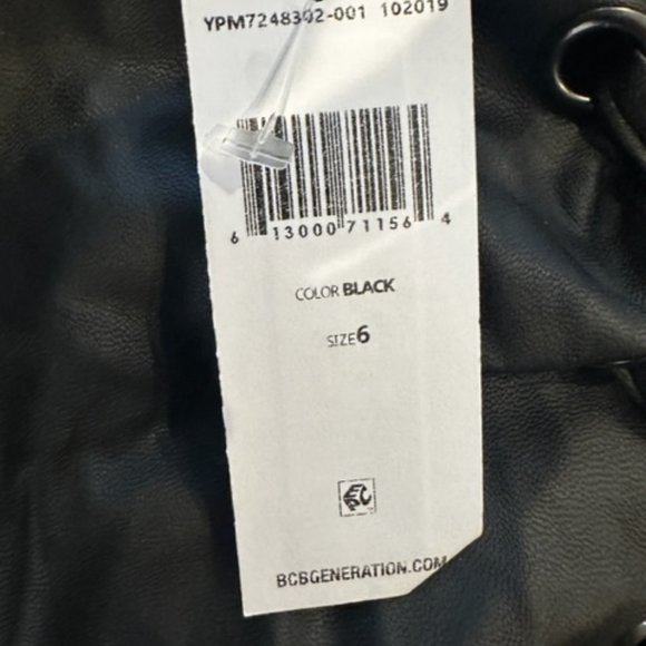 BCBGeneration Black Leather Mini Skort - Size 6 - NWT - Picture 5 of 5